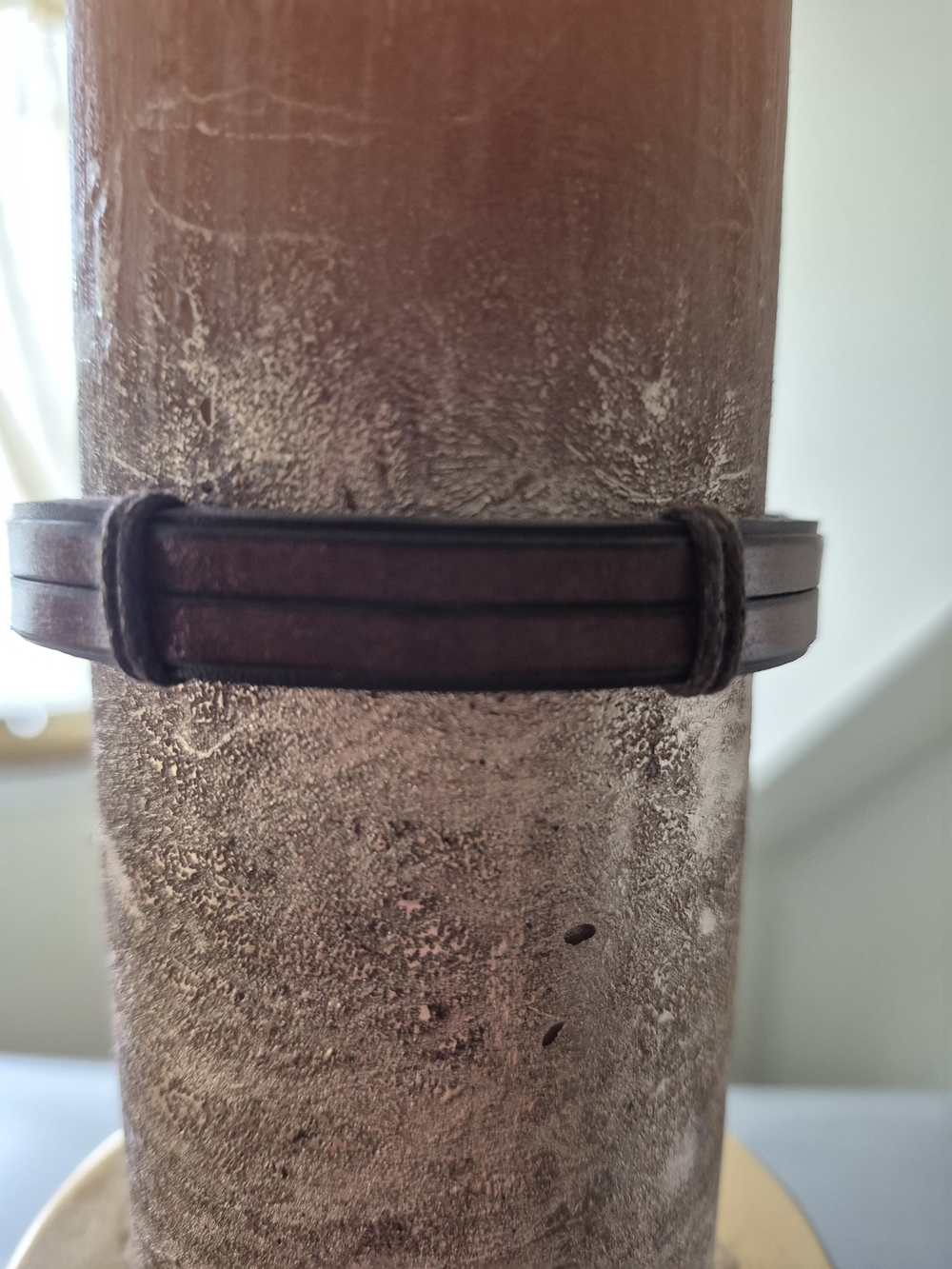 Men's Dark Brown Leather Triple-Band Bracelet - Casual Everyday